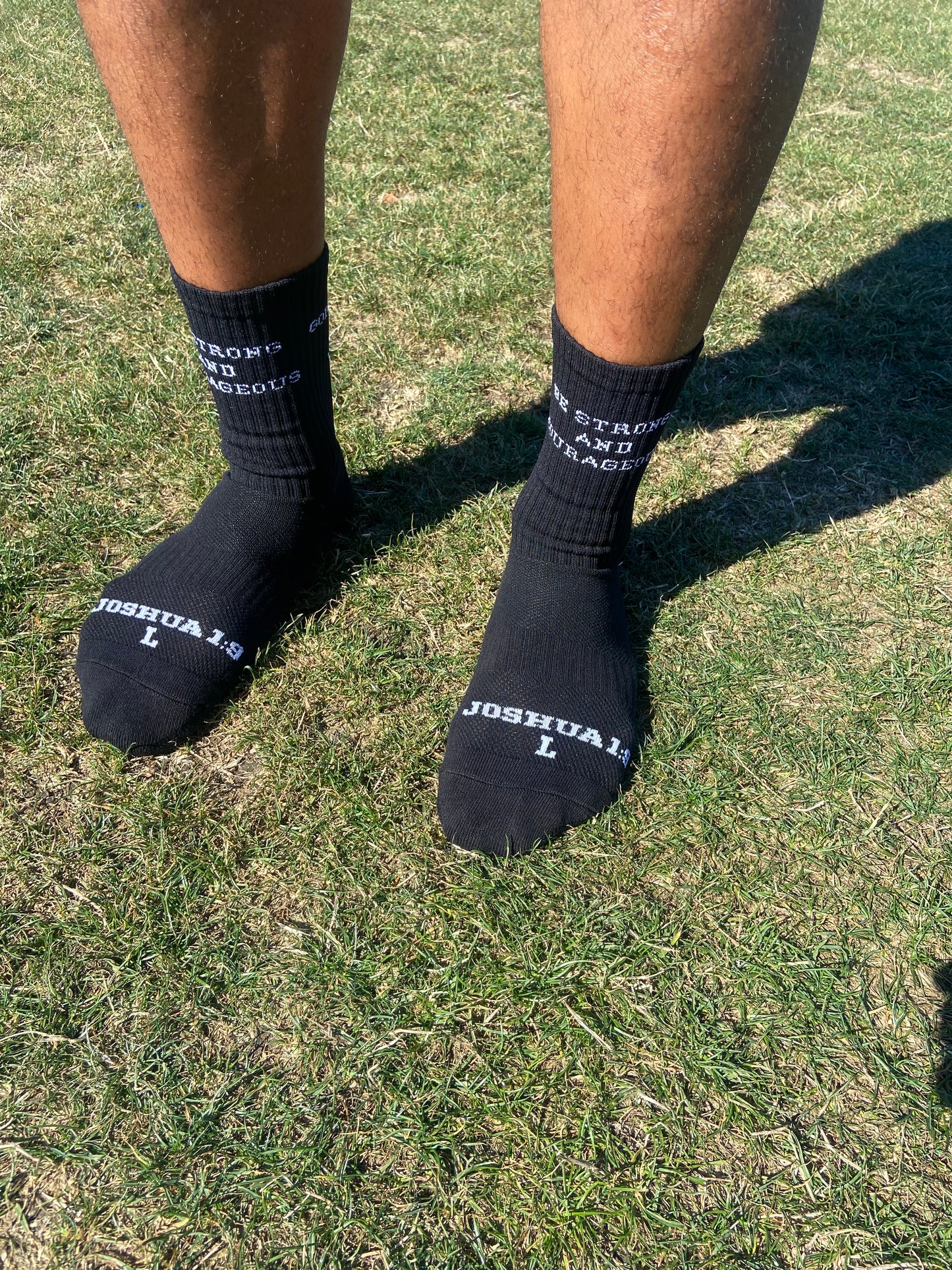 JOSHUA 1:9 BLACK GRIP SOCKS