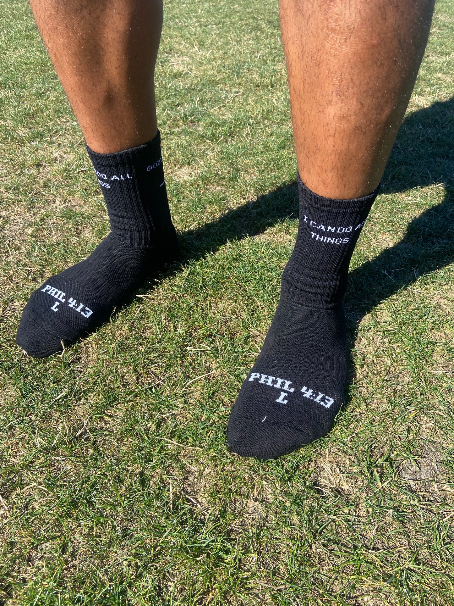 PHIL 4:13 BLACK GRIP SOCKS