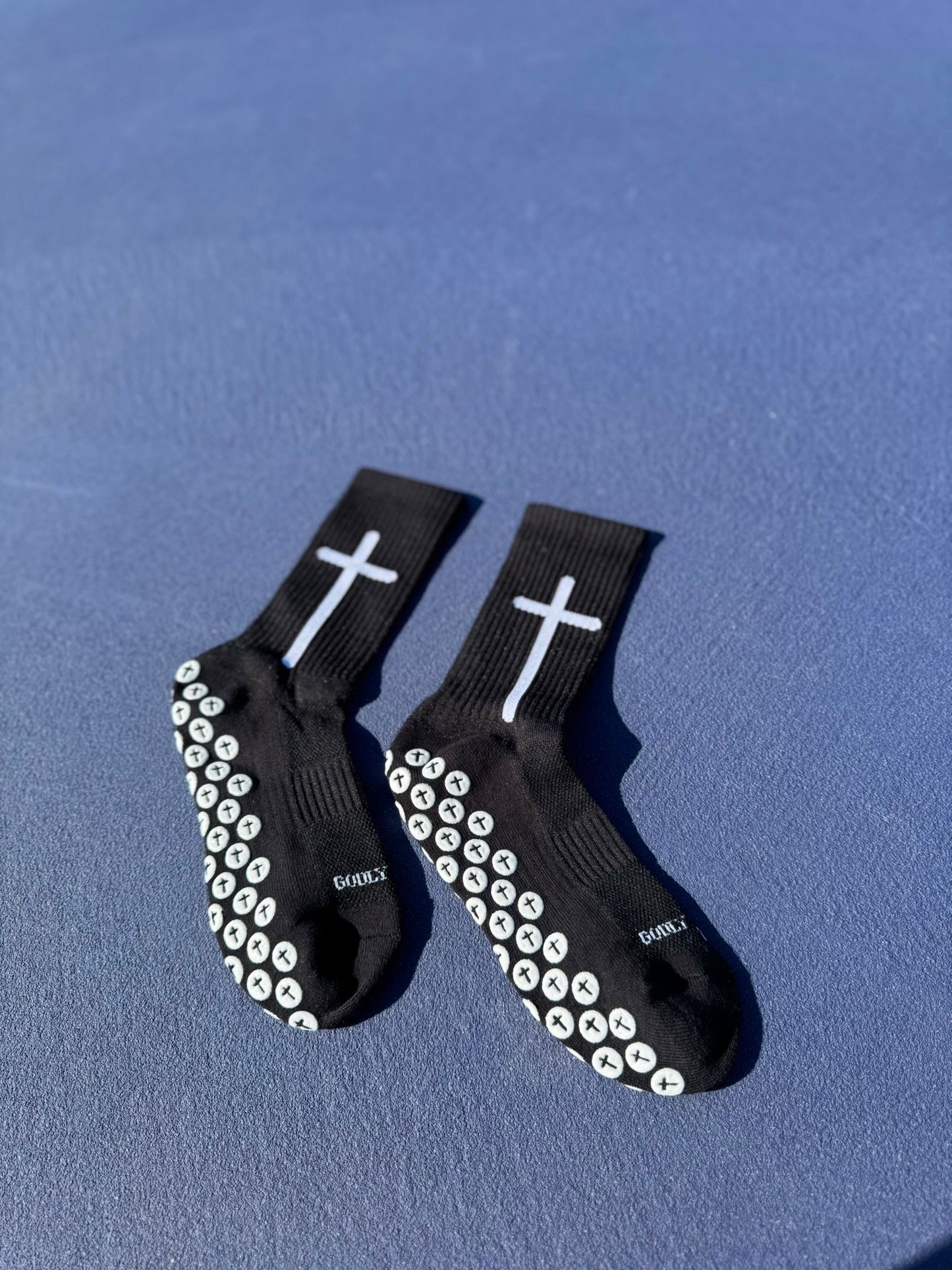 BLACK DOUBLE CROSS GODLY GRIP SOCKS